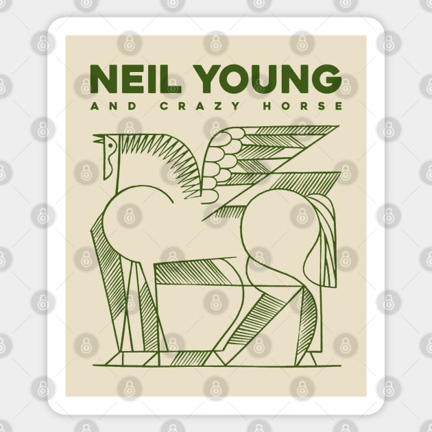 Neil Young - 70s Crazy Horse Fanmade Sticker by fuzzdevil